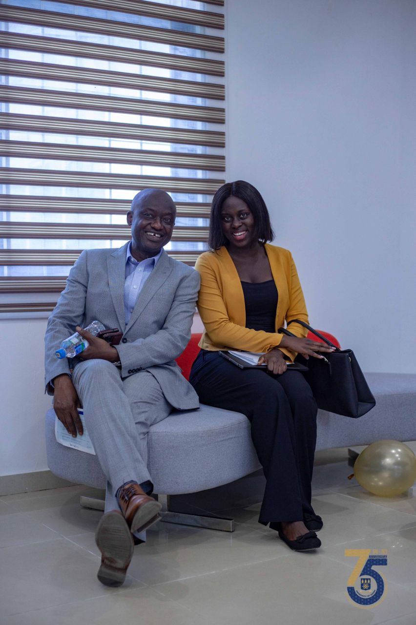 Mr. Francis Kwabena Boachie, Chief Information Technology Officer of the University of Ghana Computing Systems and the Sales Advisor of Grace-Filled Ventures enjoying the comfort of the sofa.